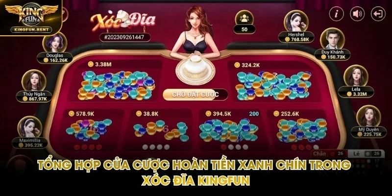 Những cửa cược xuất hiện tại trò chơi Xóc đĩa Kingfun